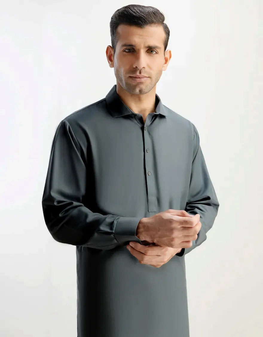 GREY PLAIN KAMEEZ SHALWAR