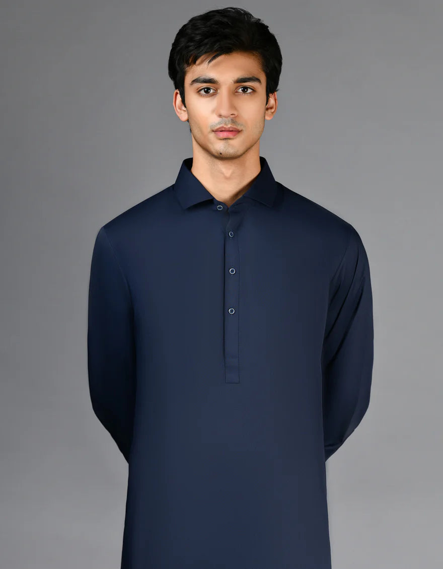 NAVY BLUE CASUAL KAMEEZ SHALWAR