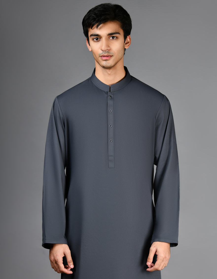 GREY PLAIN KAMEEZ SHALWAR