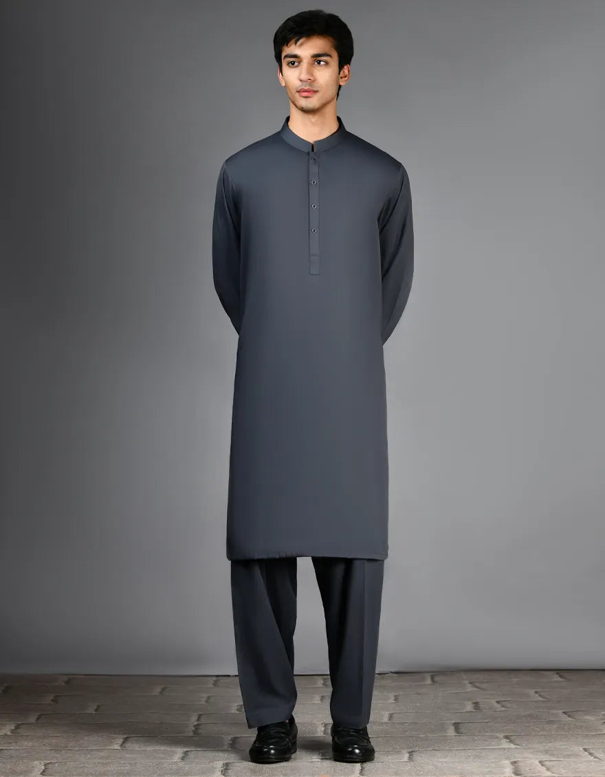 GREY BLENDED CASUAL KAMEEZ SHALWAR