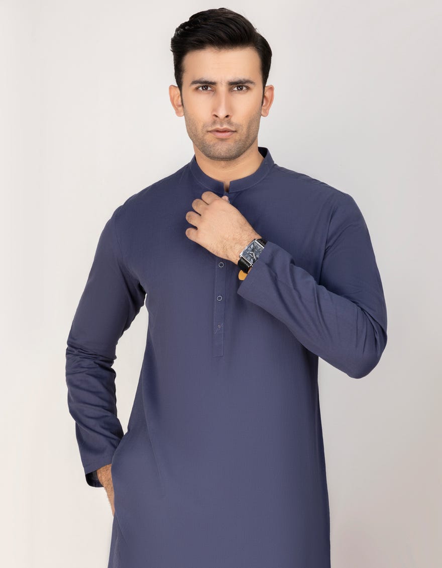 Indigo Men's Kurta | Jjk-S-32695