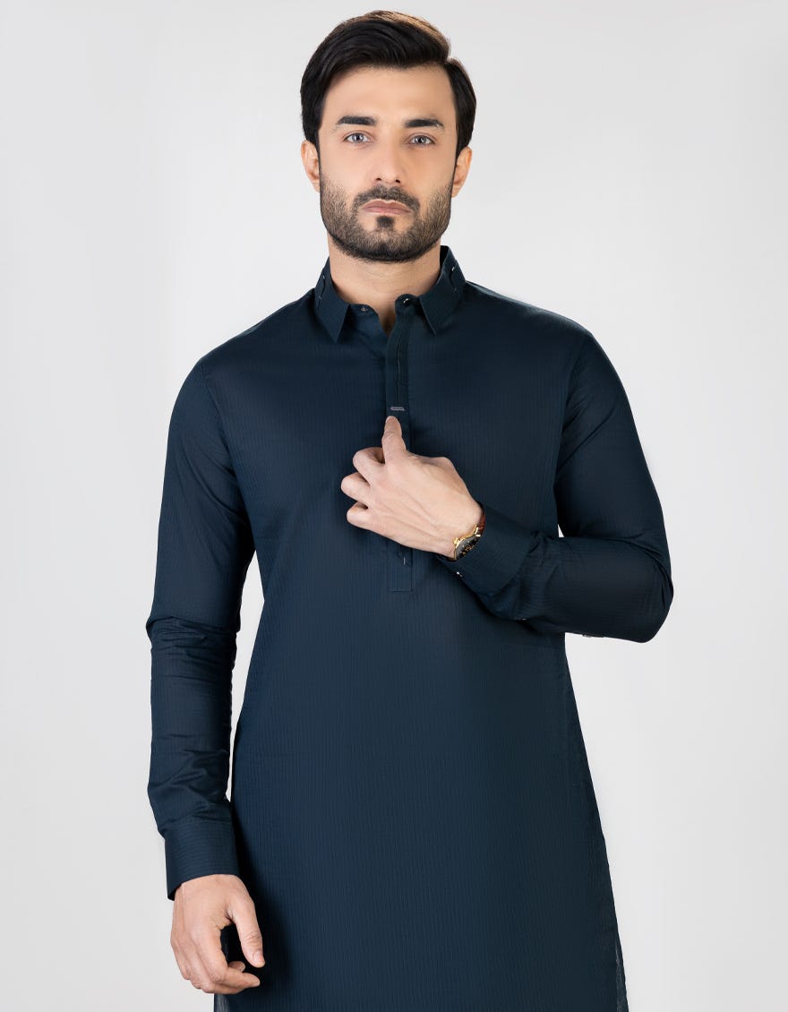 Deep Navy Cvc Men's Kurta Pajama | Jjkp-S-32703