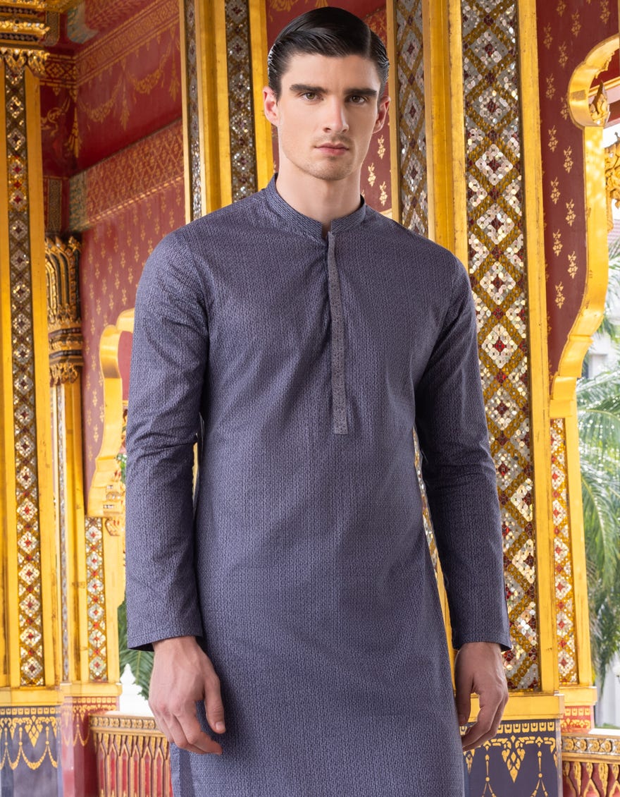 Blue Cotton Men's Kurta | Jjk-S-32708