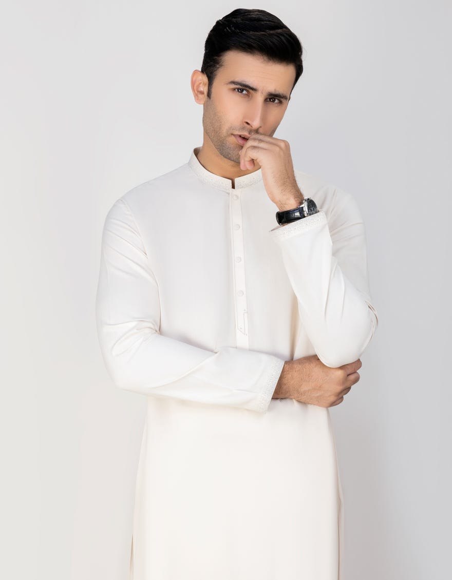Beige Blended Men's Kurta | Jjk-S-32712