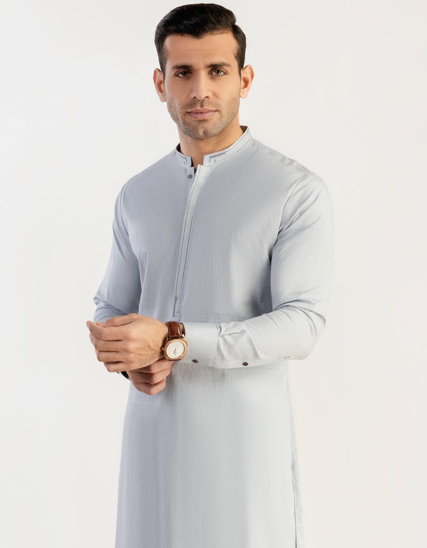 Light Blue Cotton Men's Kurta Pajama | Jjkp-S-32715