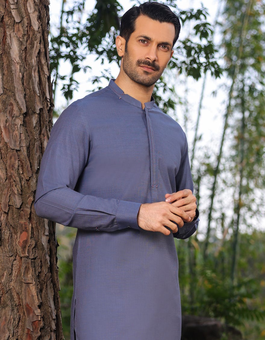 Blue Cotton Men's Kurta Pajama | Jjkp-S-32740