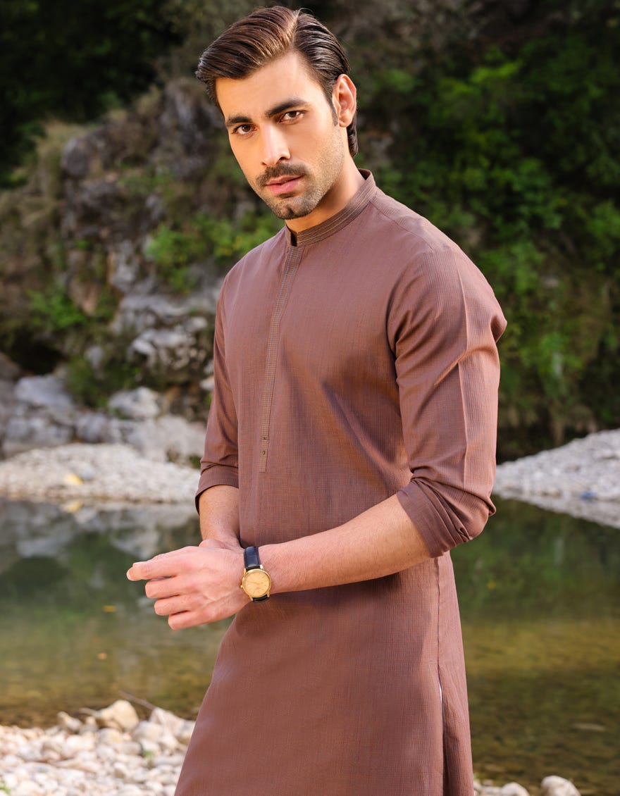 Brown Cotton Men's Kurta | Jjk-S-32753