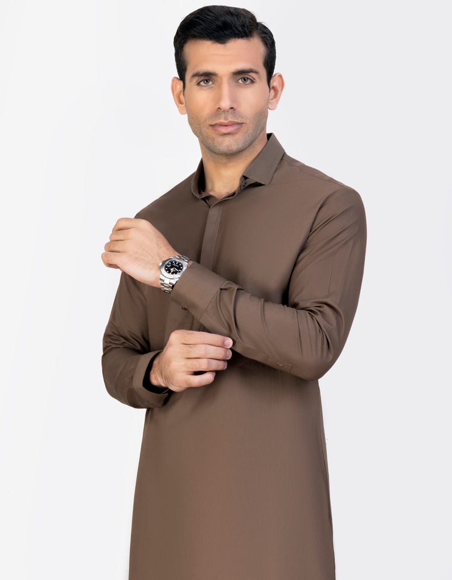 Mehndi Green Cotton Men's Kameez Shalwar | Jjks-S-32763