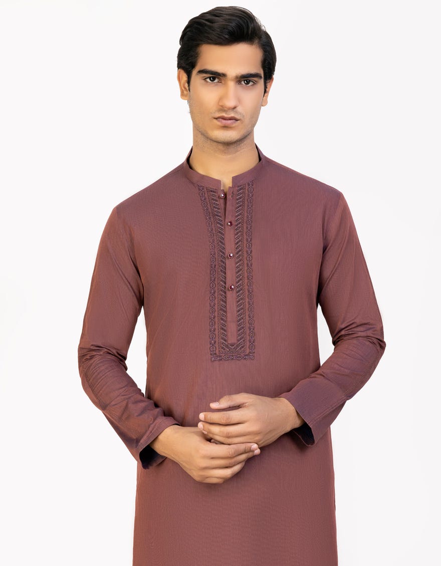 Maroon Cotton Men's Kurta | Jjk-S-32764