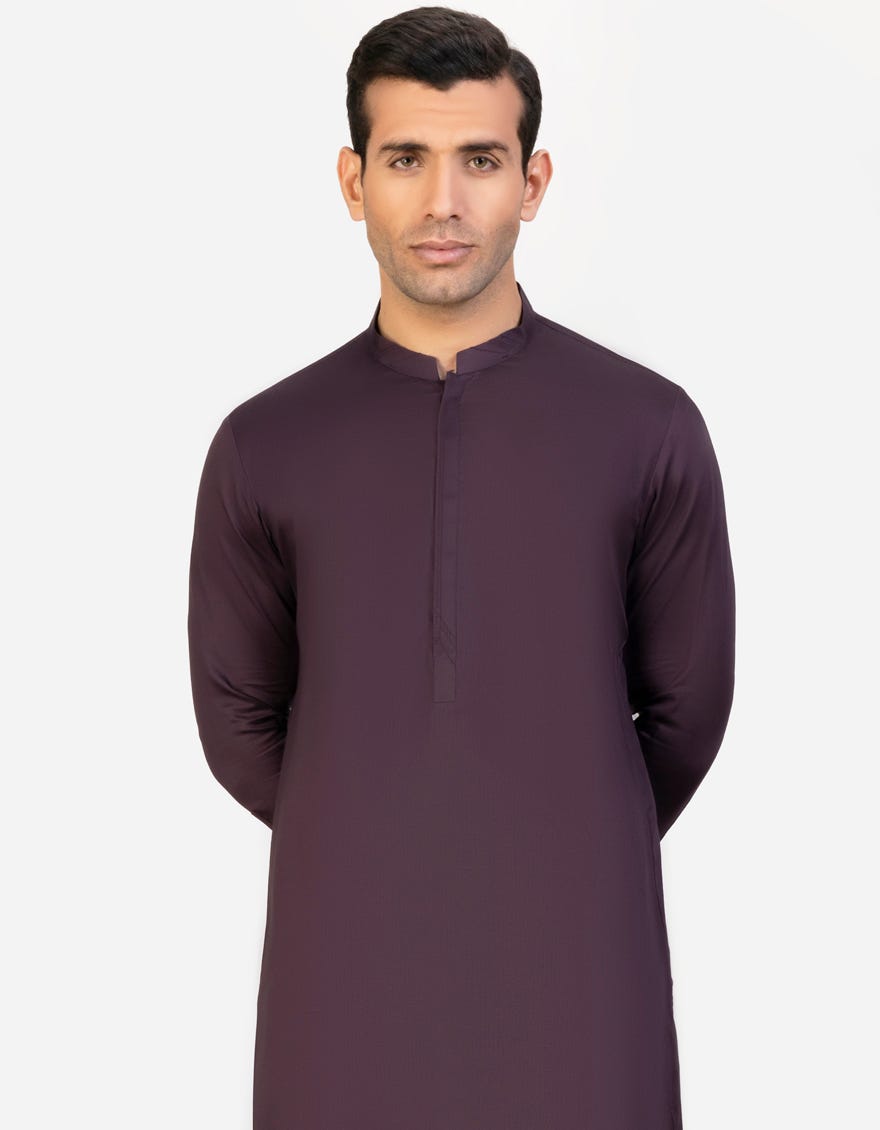 Violet Cotton Men's Kameez Shalwar | Jjks-A-32766