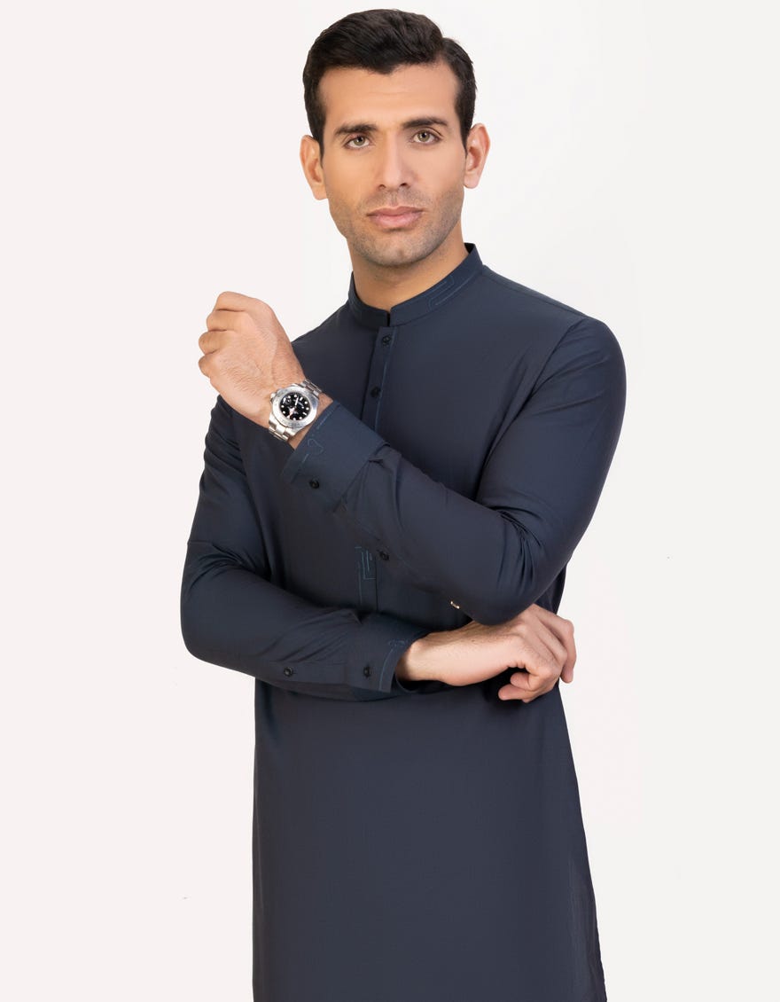 Charcoal Cvc Men's Kameez Shalwar | Jjks-A-32773