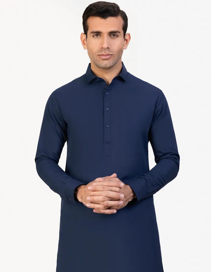 Blue Men's Kameez Shalwar | Jjks-S-32778