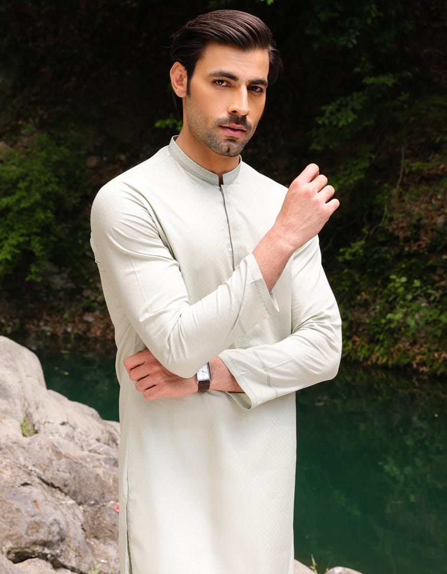 Green Men's Kurta | Jjk-S-32800