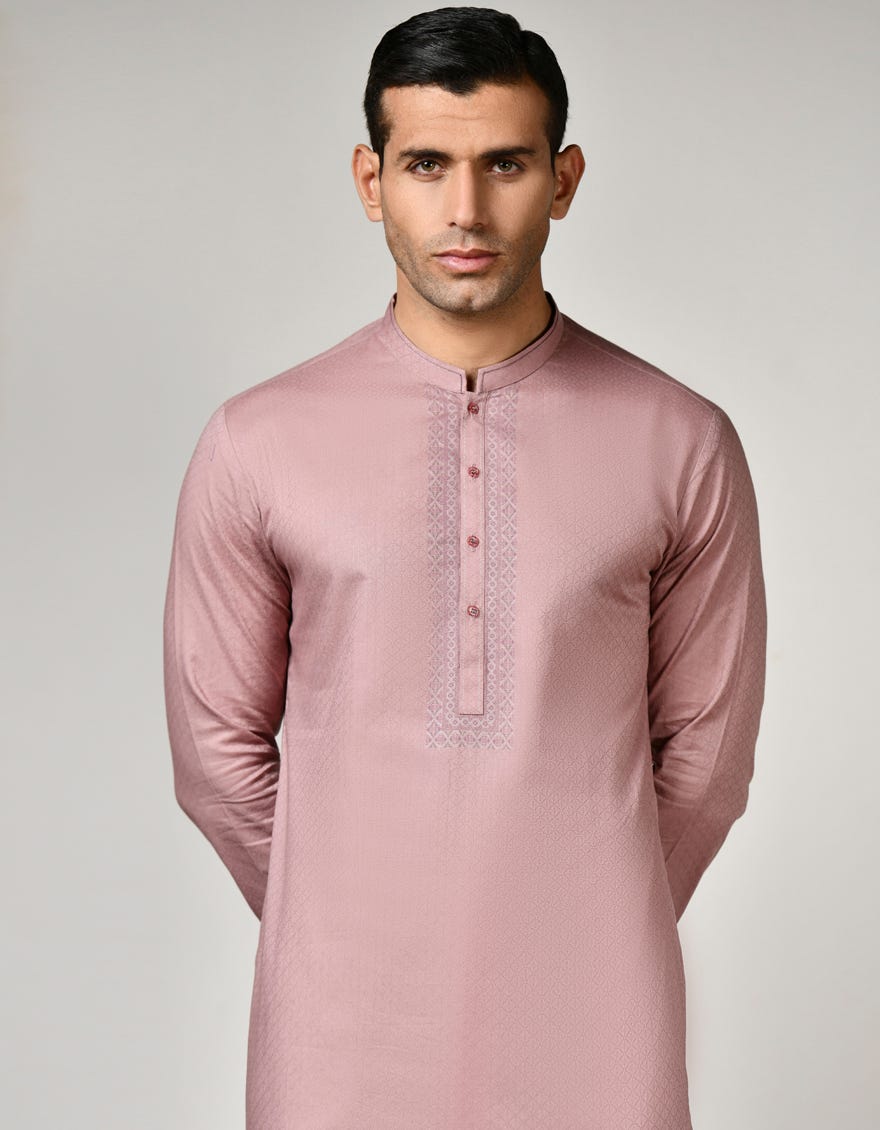 Pink Men's Kurta | Jjk-S-32816