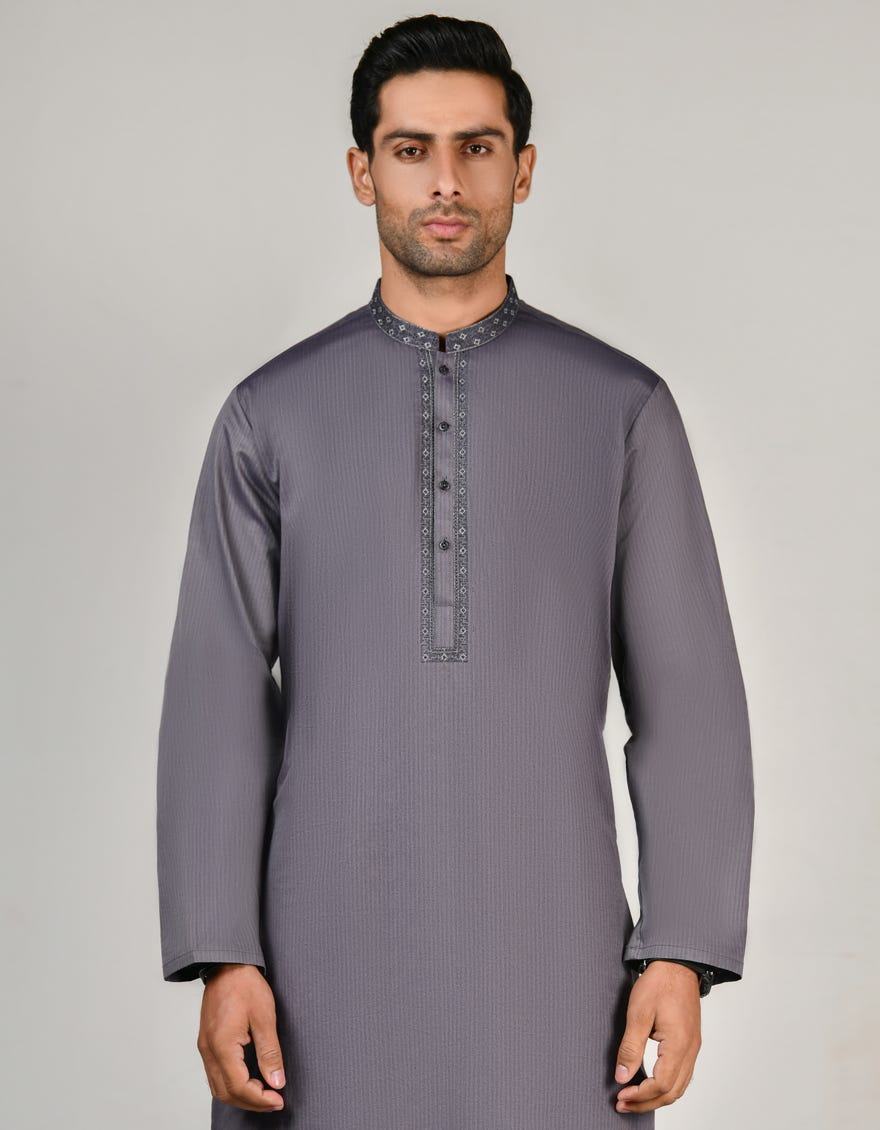 Purple Cotton Men's Kurta | Jjk-A-32834