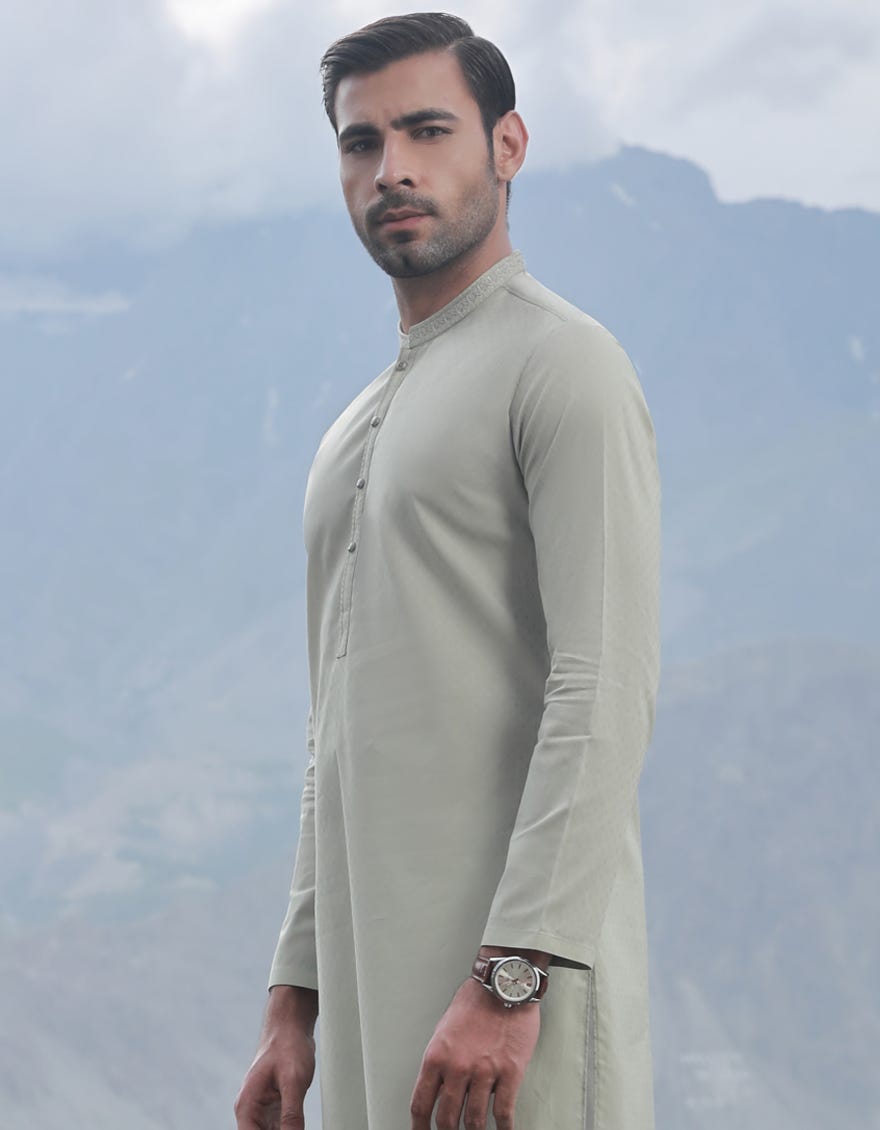 Jade Green Cotton Men's Kurta | Jjk-A-32836