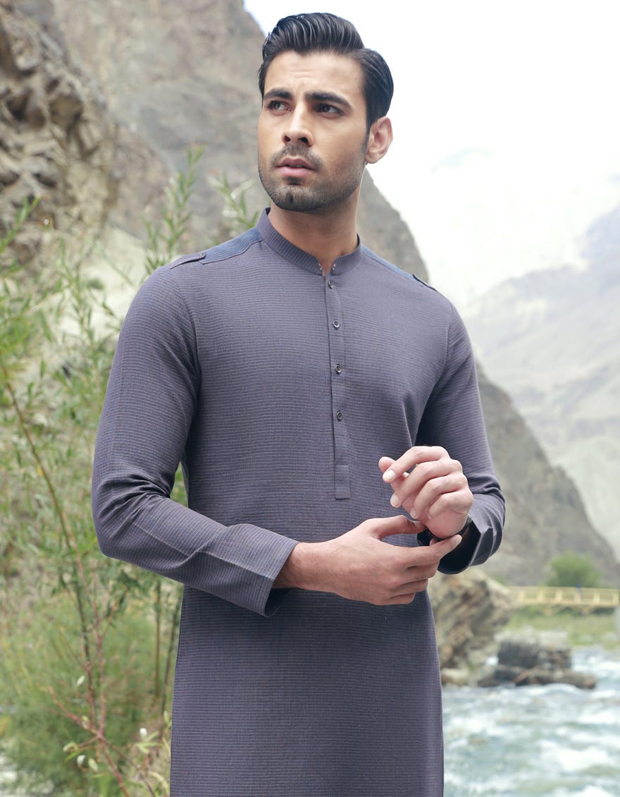 Blue Cotton Men's Kurta | Jjk-A-32838