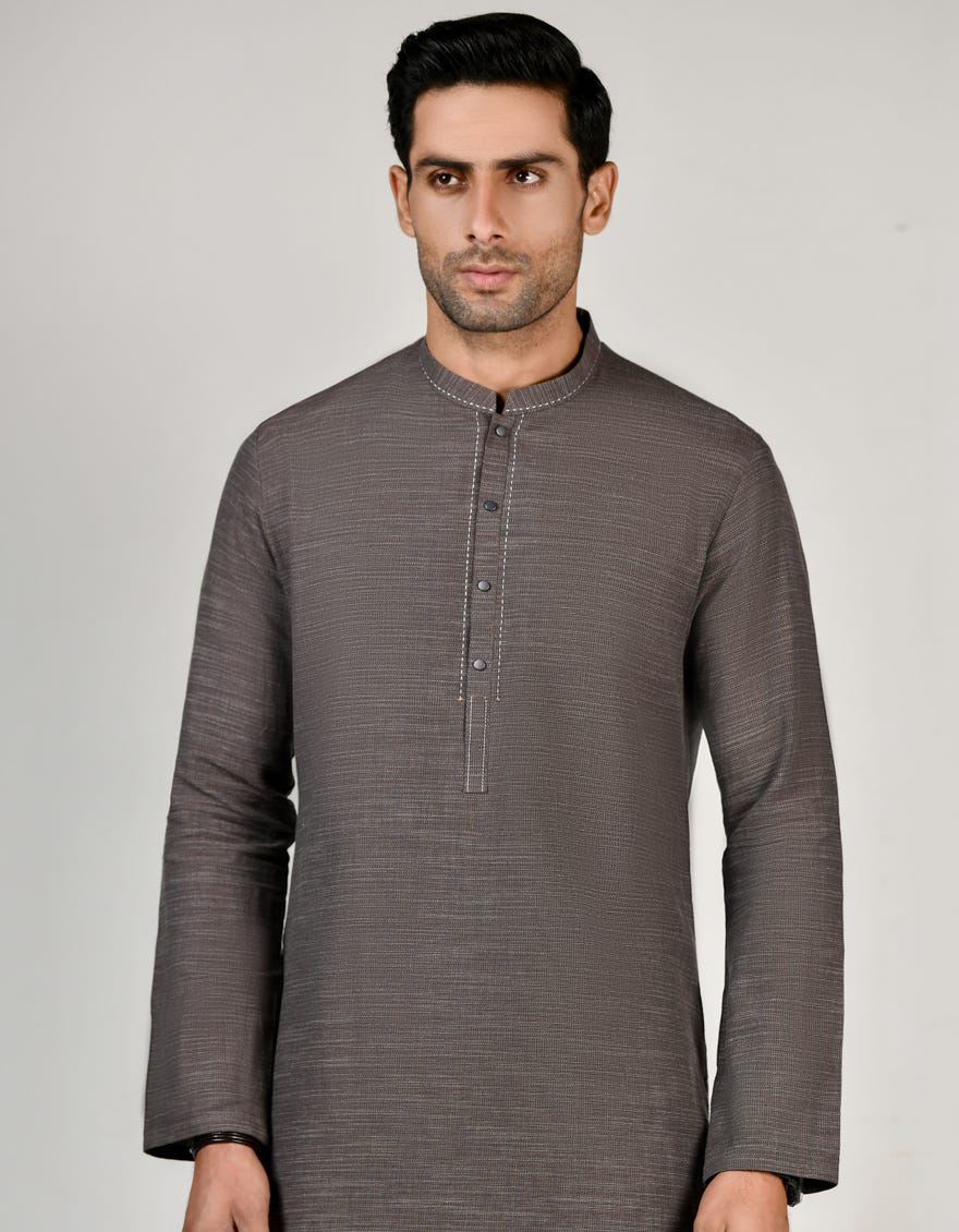 Brown Cotton Men's Kurta | Jjk-A-32849