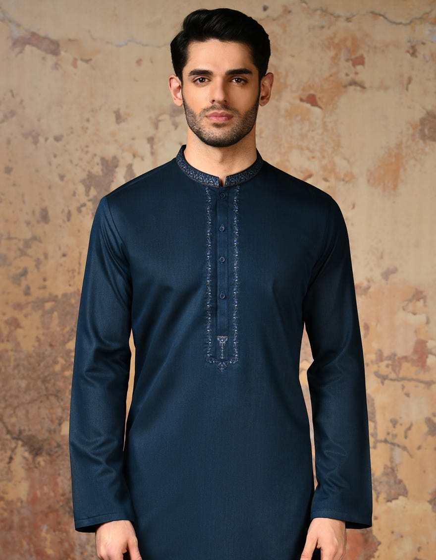 Royal Blue Men's Kurta | Jjk-A-32921