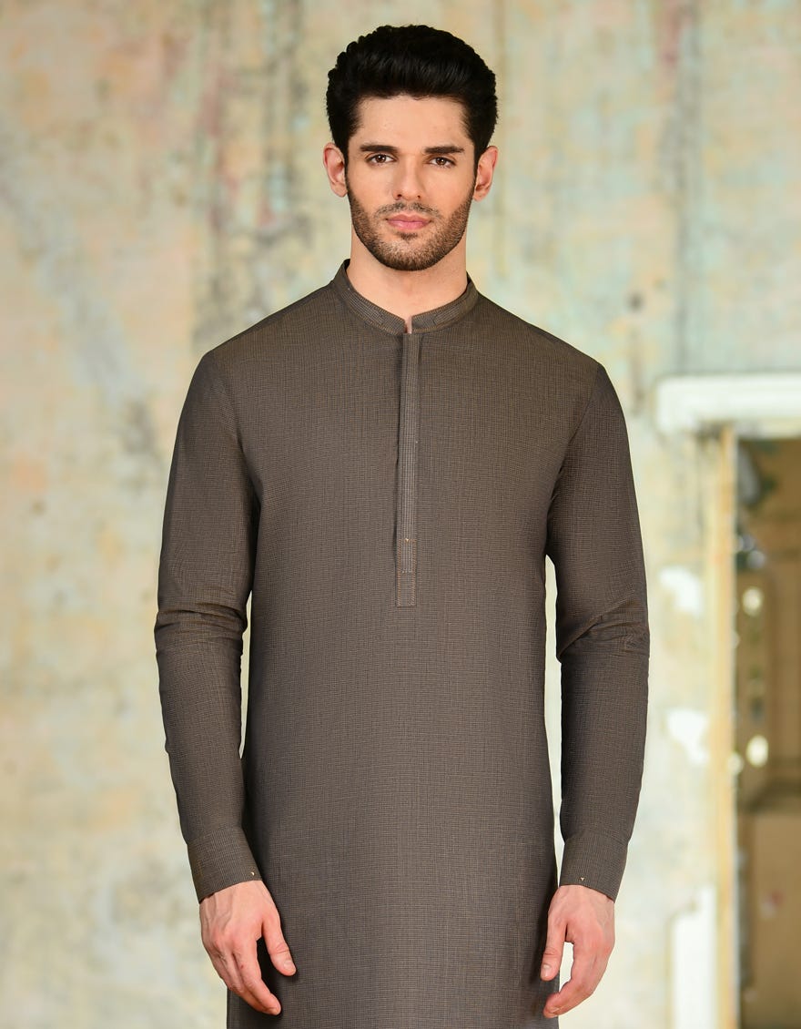 Rust Brown Cotton Men's Kurta Pajama | Jjkp-A-32925