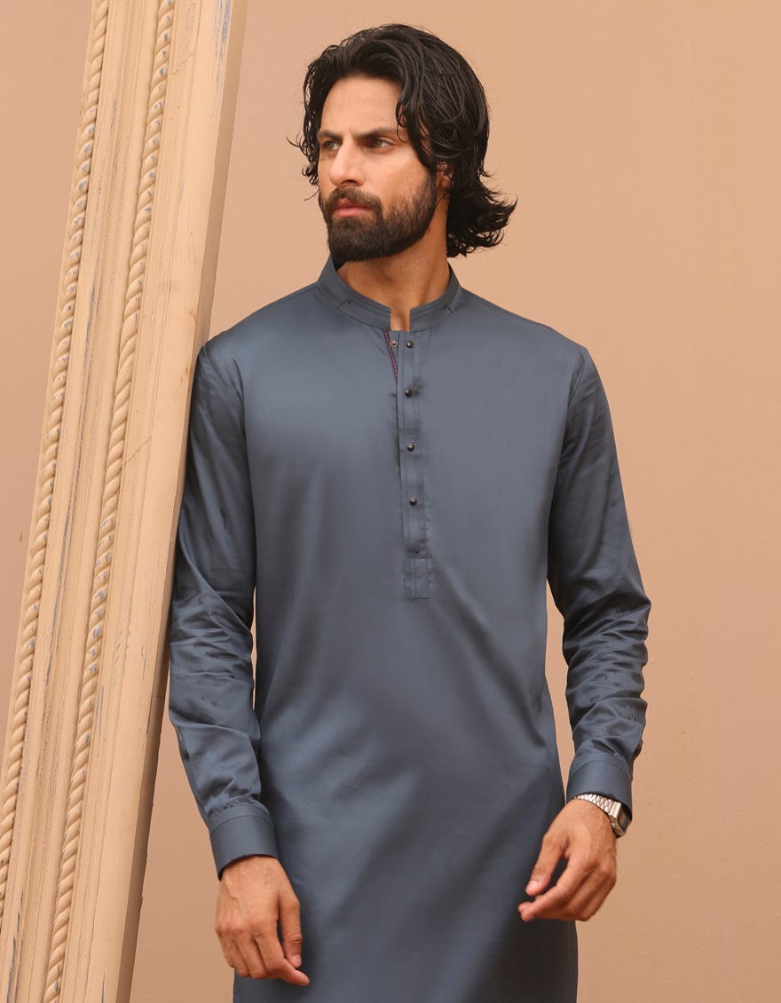 Blue Cotton Men's Kurta Pajama | Jjkp-A-32974