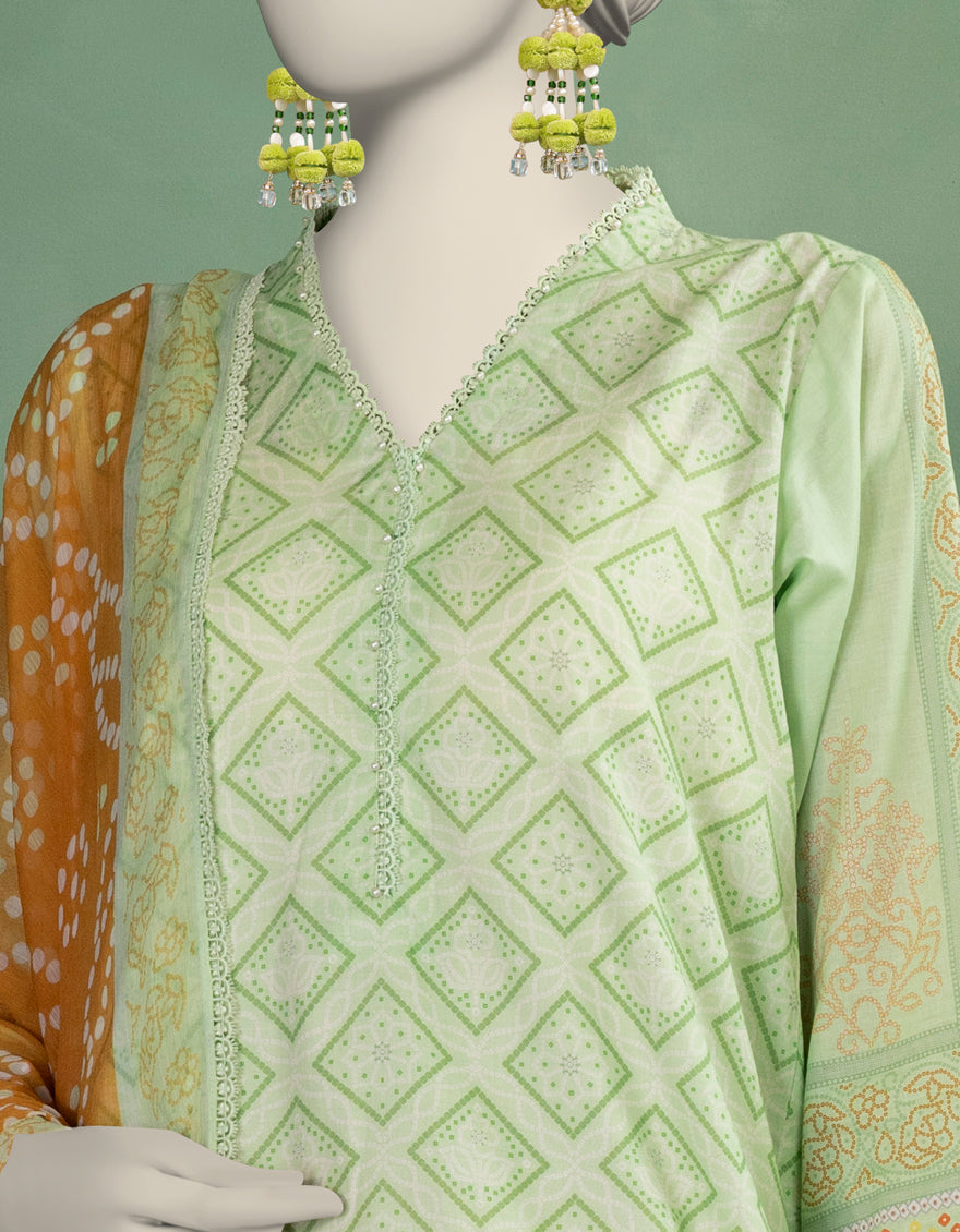 GREEN LAWN PRINTED UNSTITCHED 3PC