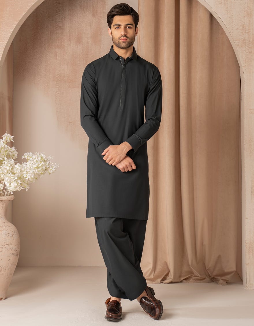 DARK GREEN CASUAL KAMEEZ SHALWAR
