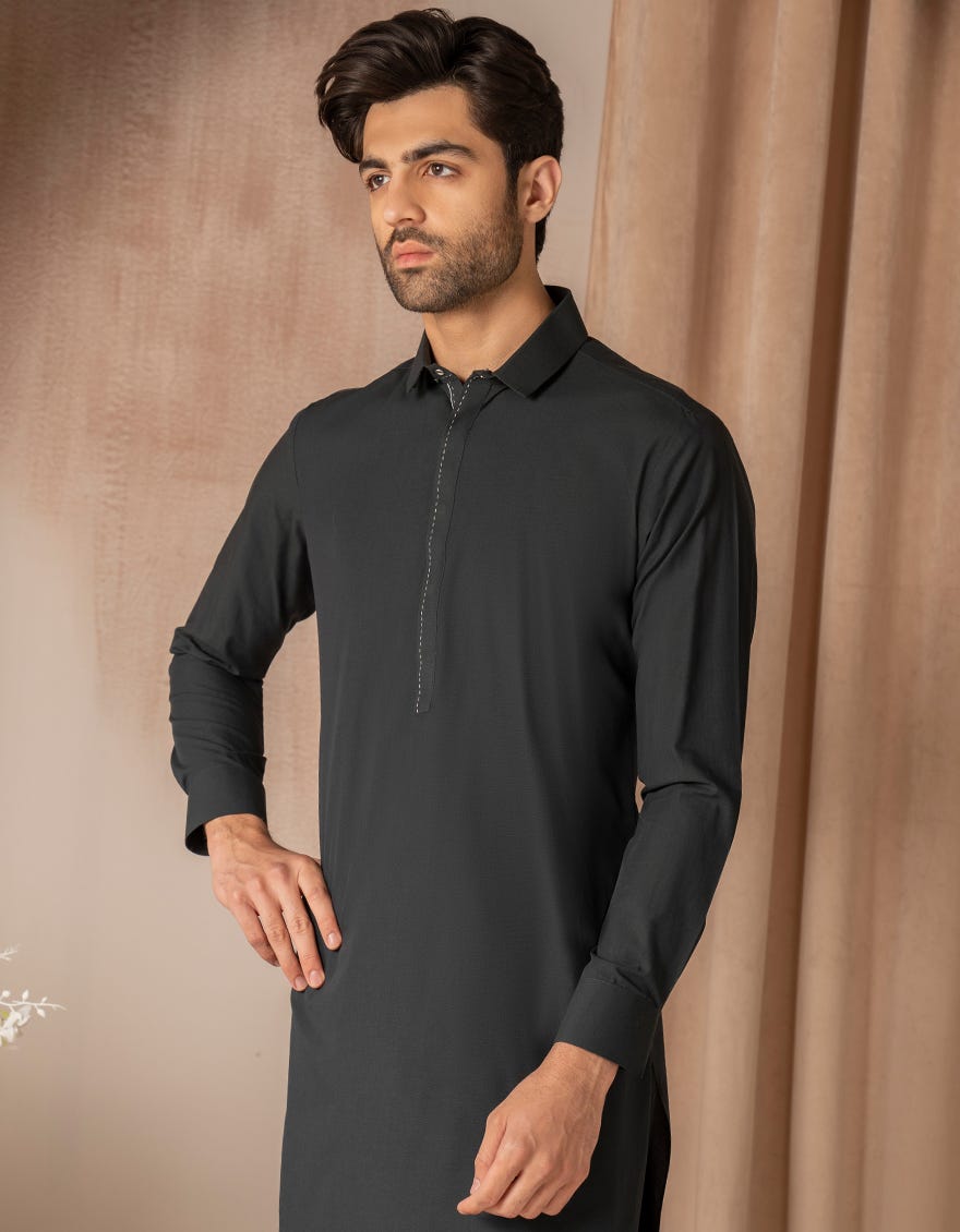 DARK GREEN CASUAL KAMEEZ SHALWAR