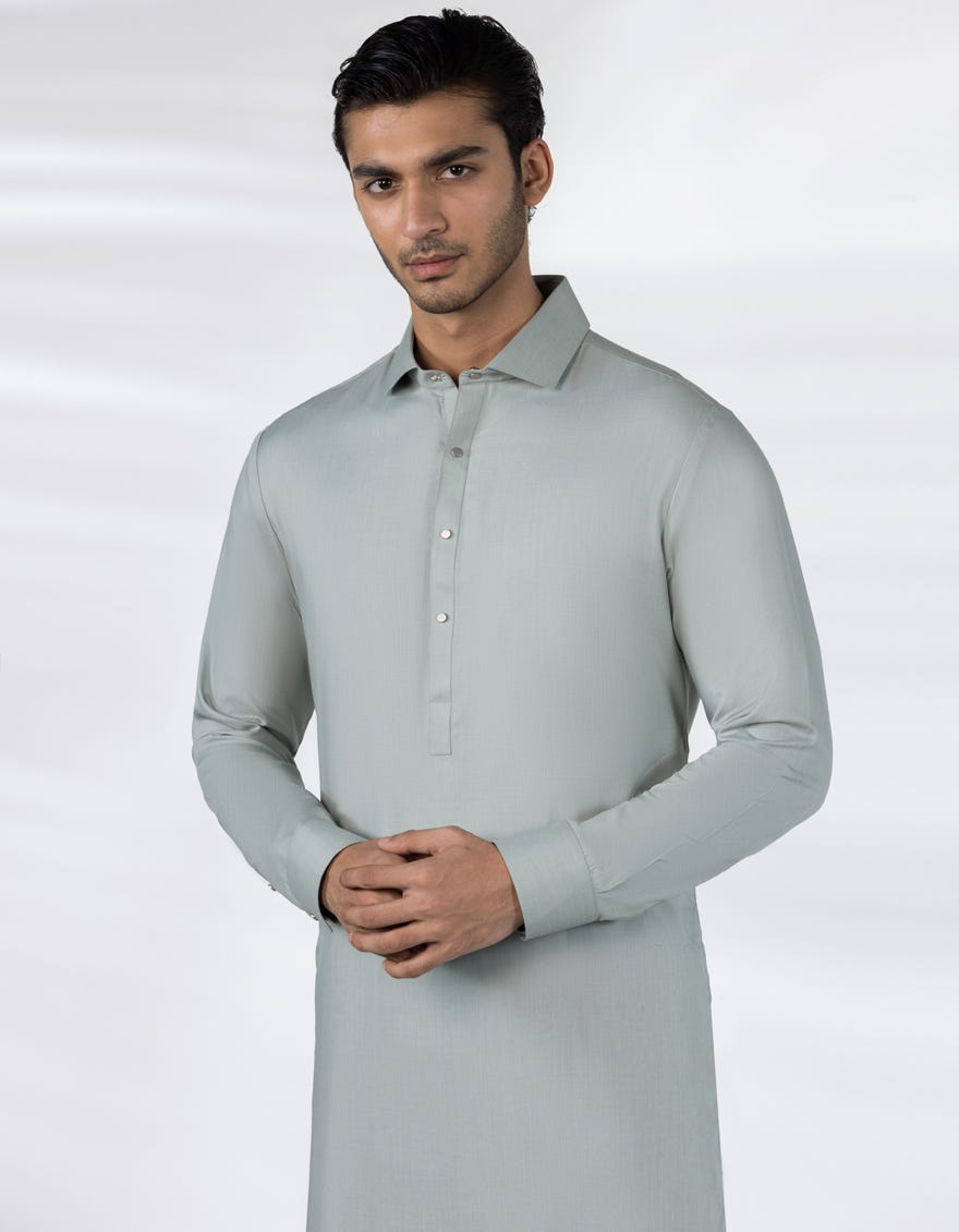 LIGHT GREEN BLENDED CASUAL KAMEEZ SHALWAR