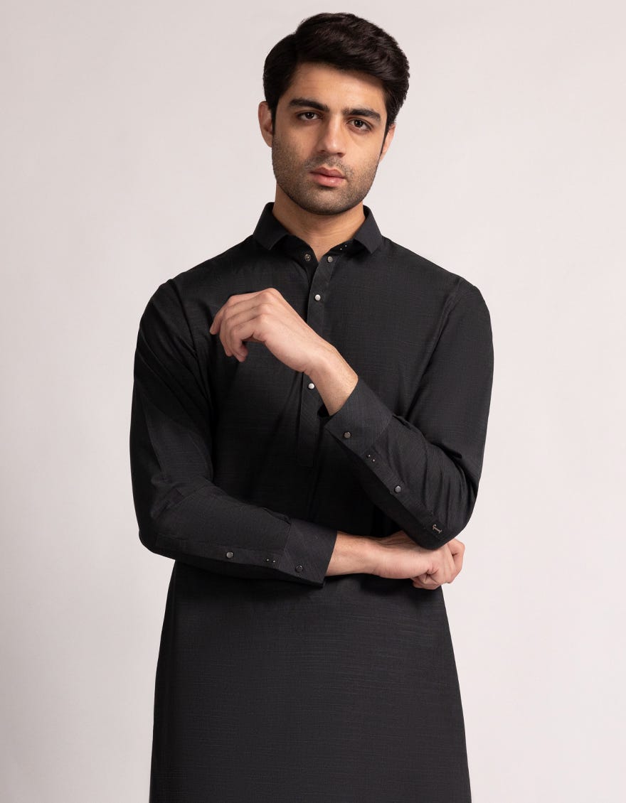 CHARCOAL COTTON CASUAL KAMEEZ SHALWAR