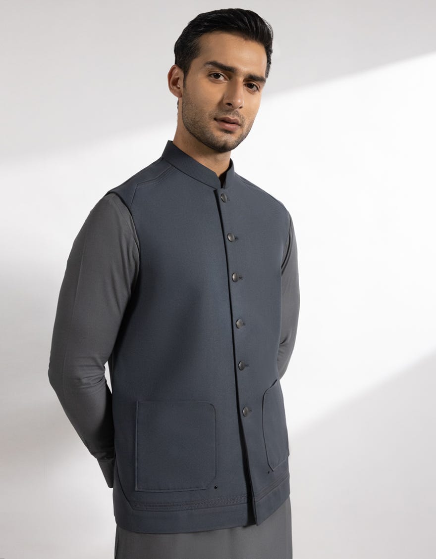 BLUISH GREY SUITING WAISTCOAT