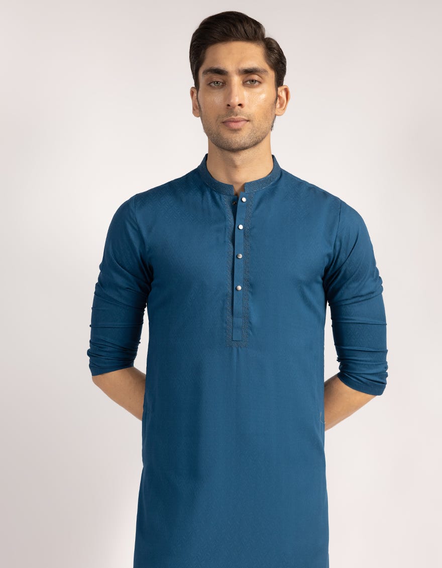 BLUE BLENDED SEMI-FORMAL KURTA