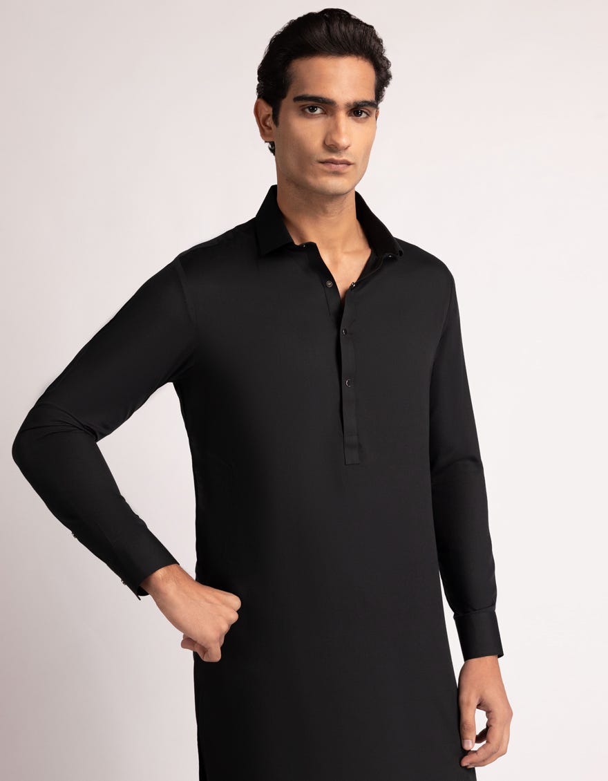 BLACK BLENDED CASUAL KAMEEZ SHALWAR