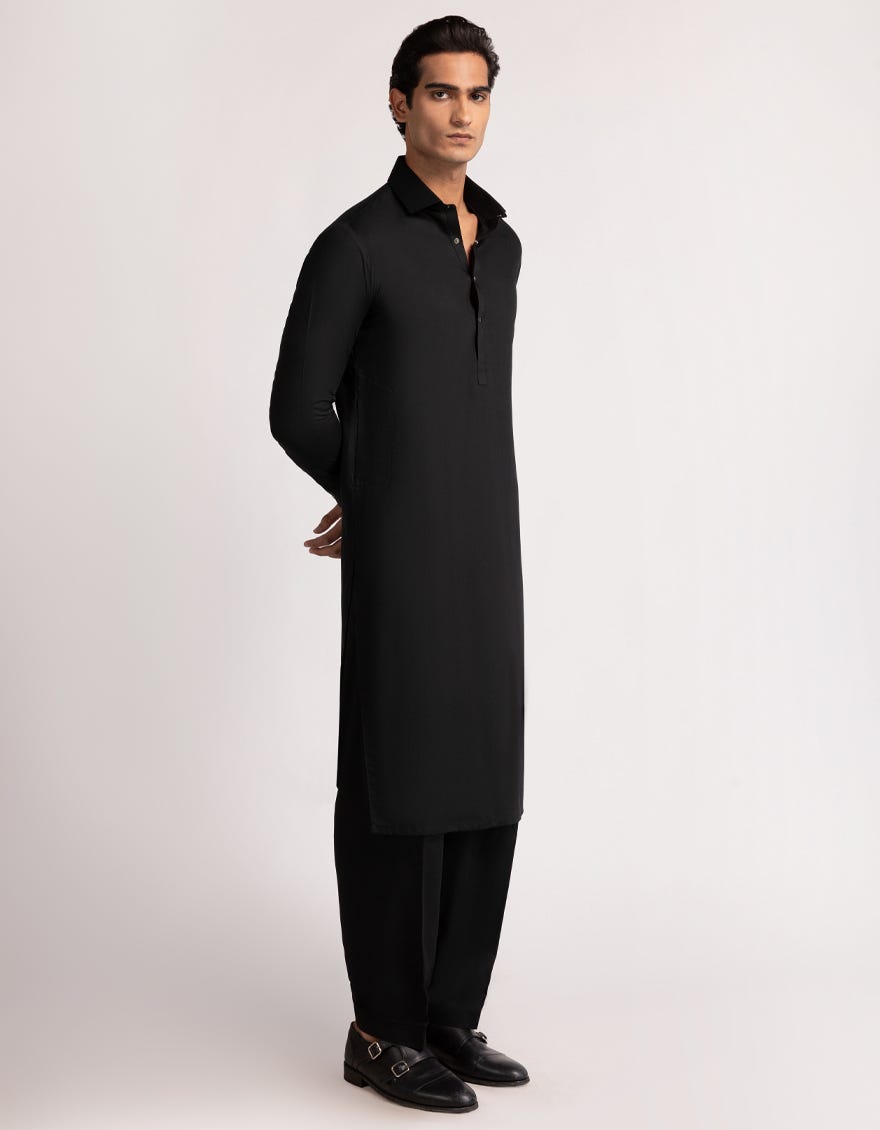 BLACK BLENDED CASUAL KAMEEZ SHALWAR