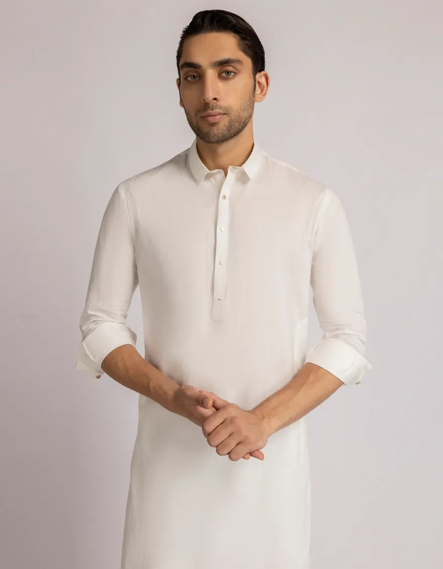 WHITE CASUAL KAMEEZ SHALWAR