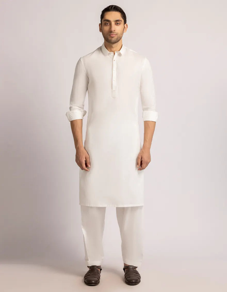 WHITE CASUAL KAMEEZ SHALWAR