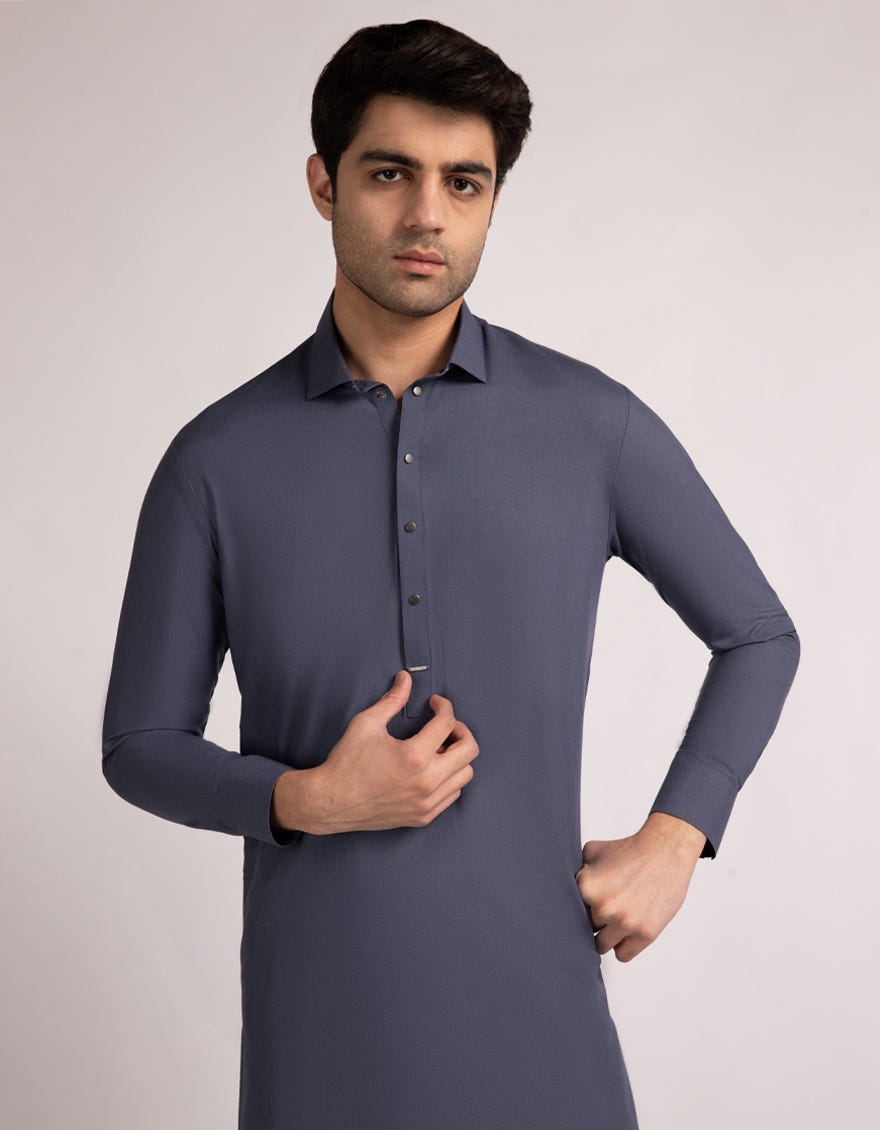 DARK BLUE CASUAL KAMEEZ SHALWAR