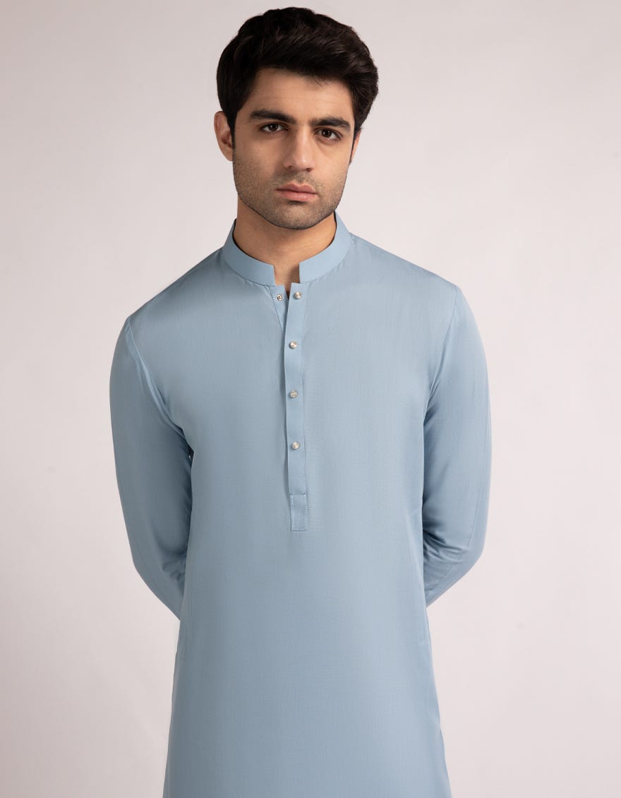 SKY BLUE BLENDED CASUAL KAMEEZ SHALWAR