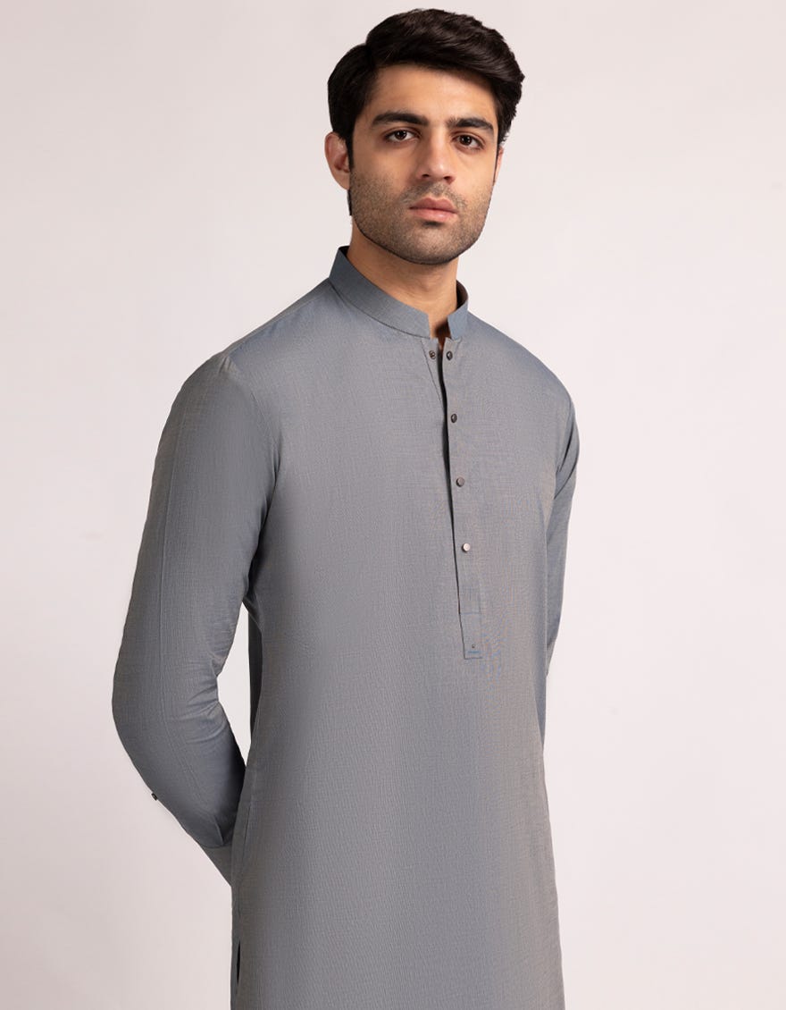 DENIM BLUE COTTON CASUAL KAMEEZ SHALWAR