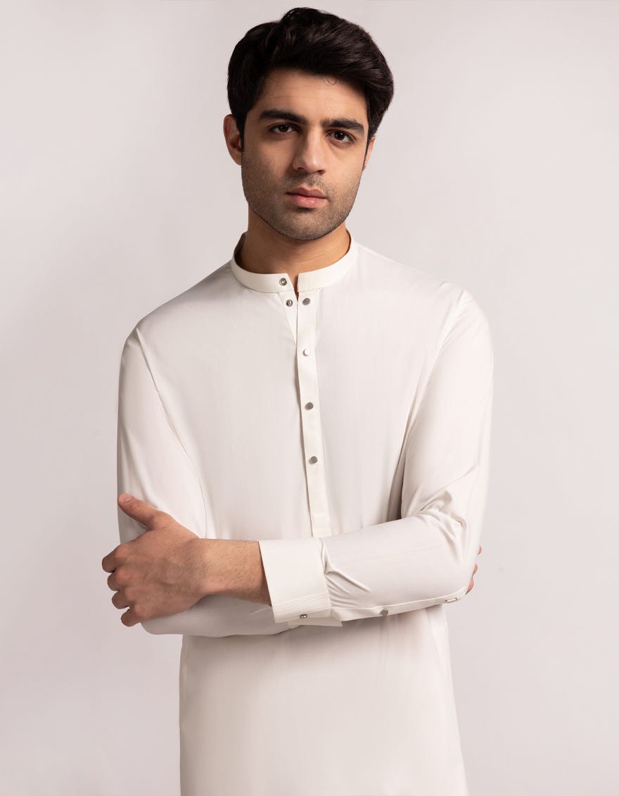 OFF WHITE CASUAL KAMEEZ SHALWAR