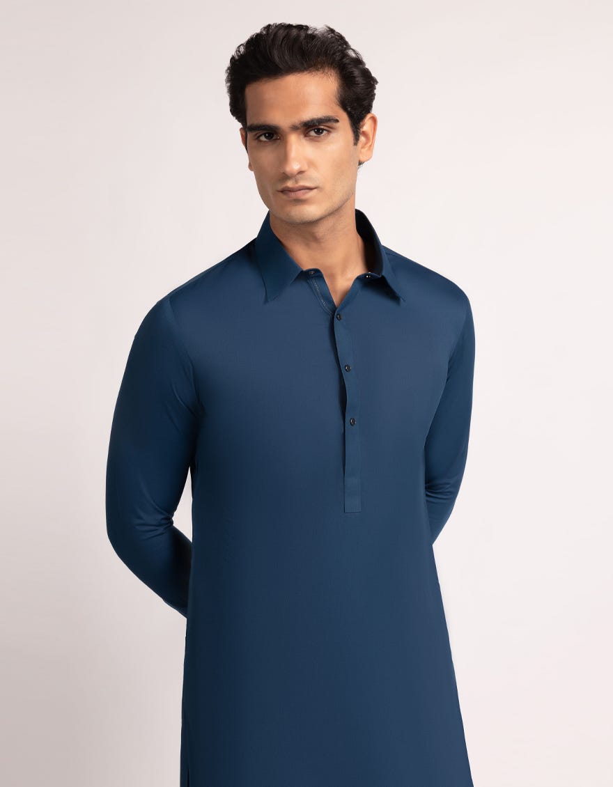BLUE CASUAL KAMEEZ SHALWAR