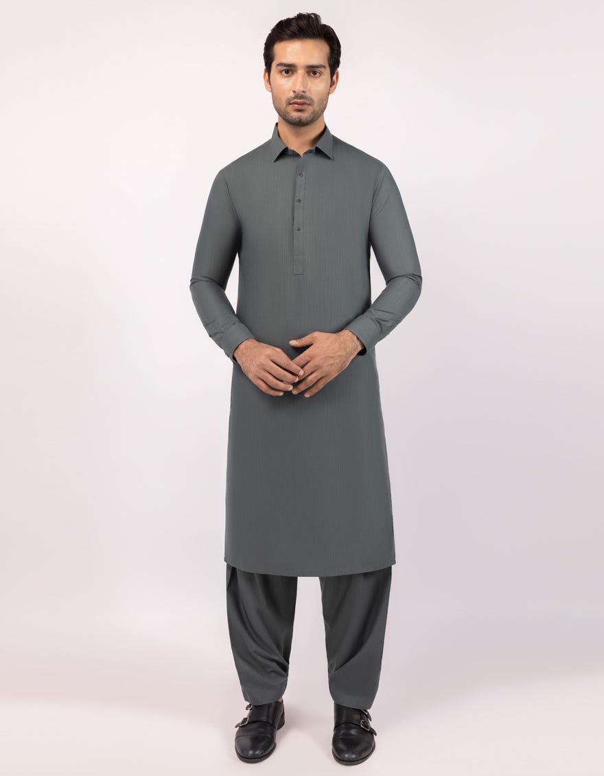 DARK GREEN PLAIN KAMEEZ SHALWAR