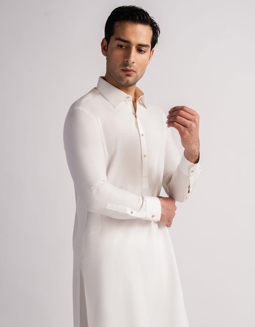 OFF WHITE CASUAL KAMEEZ SHALWAR