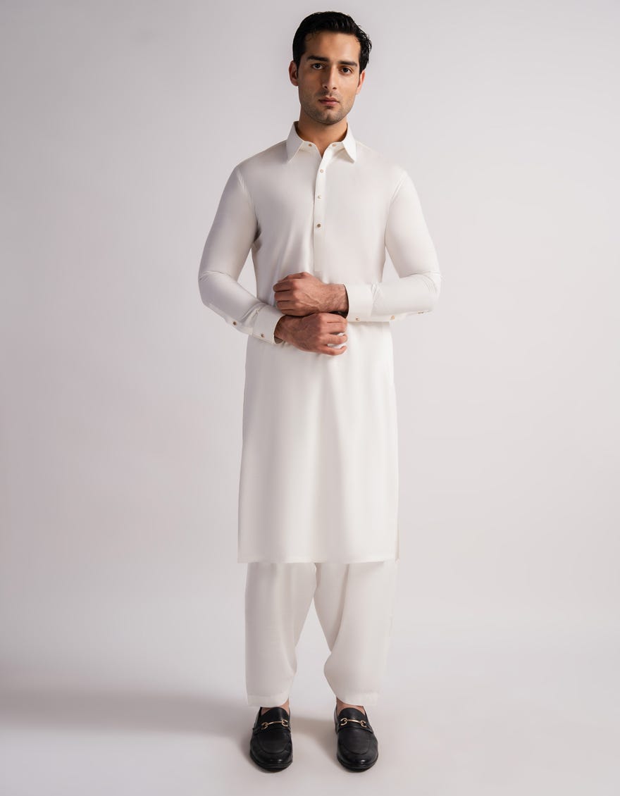 OFF WHITE CASUAL KAMEEZ SHALWAR