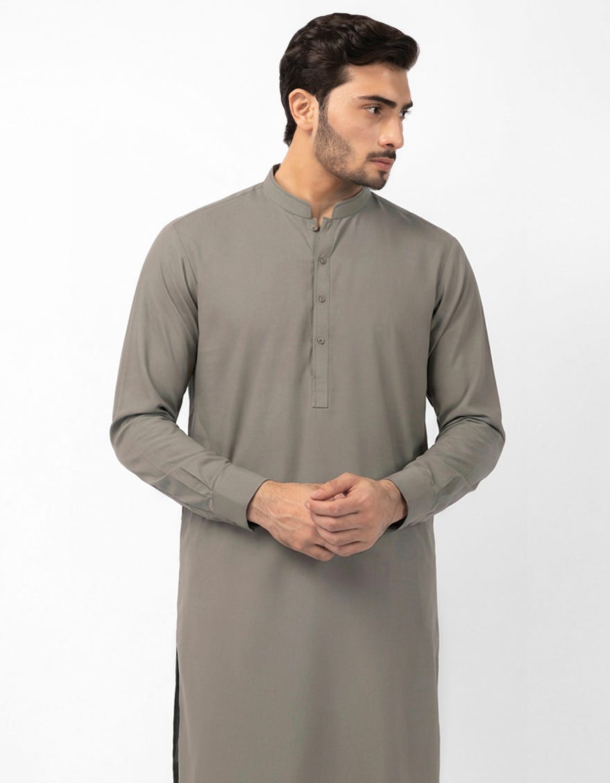 SILVER CASUAL KURTA TROUSERS