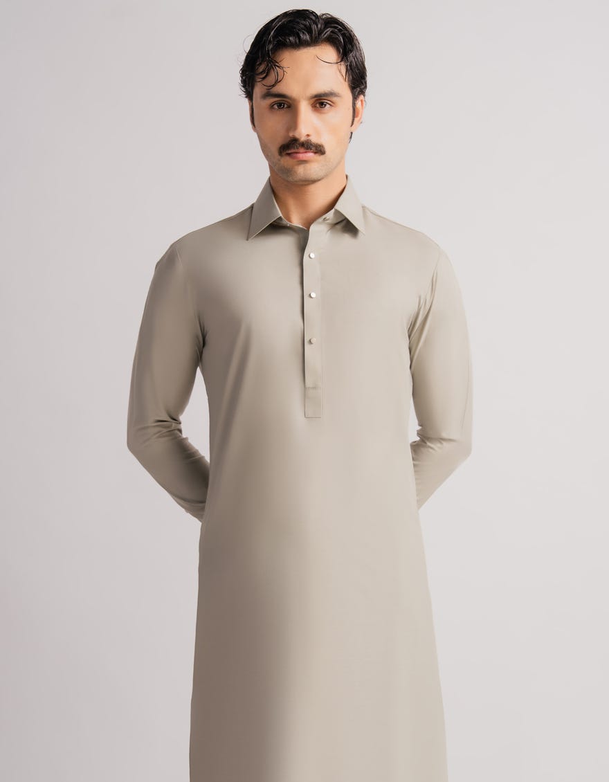 CEMENT GREEN CASUAL KAMEEZ SHALWAR