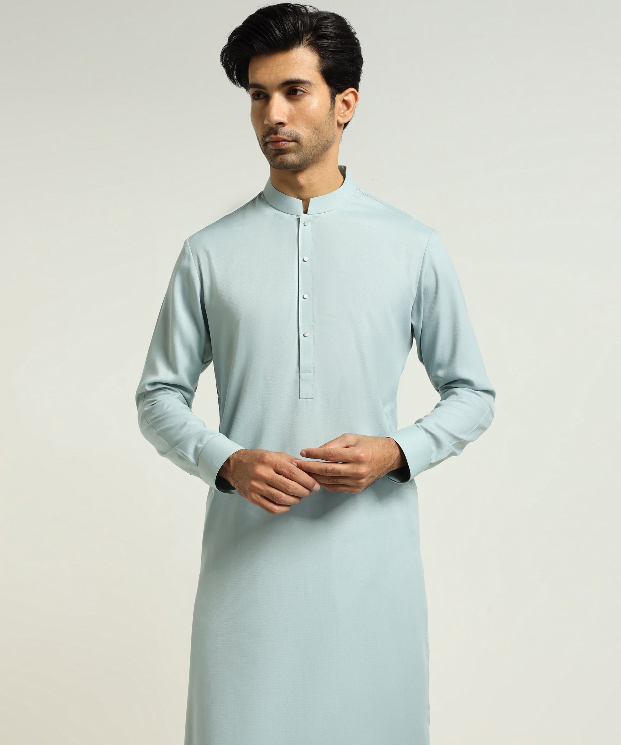 SKY BLUE PLAIN KAMEEZ SHALWAR