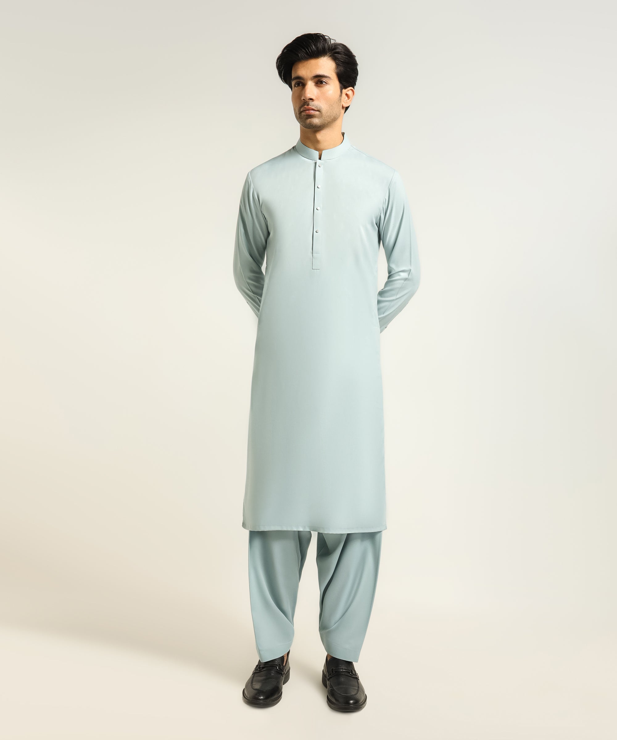 SKY BLUE PLAIN KAMEEZ SHALWAR
