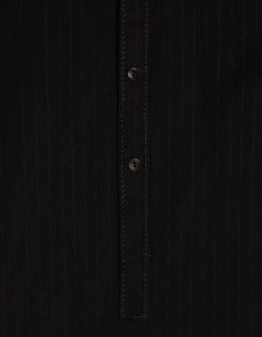 BLACK COTTON SEMI-FORMAL KURTA