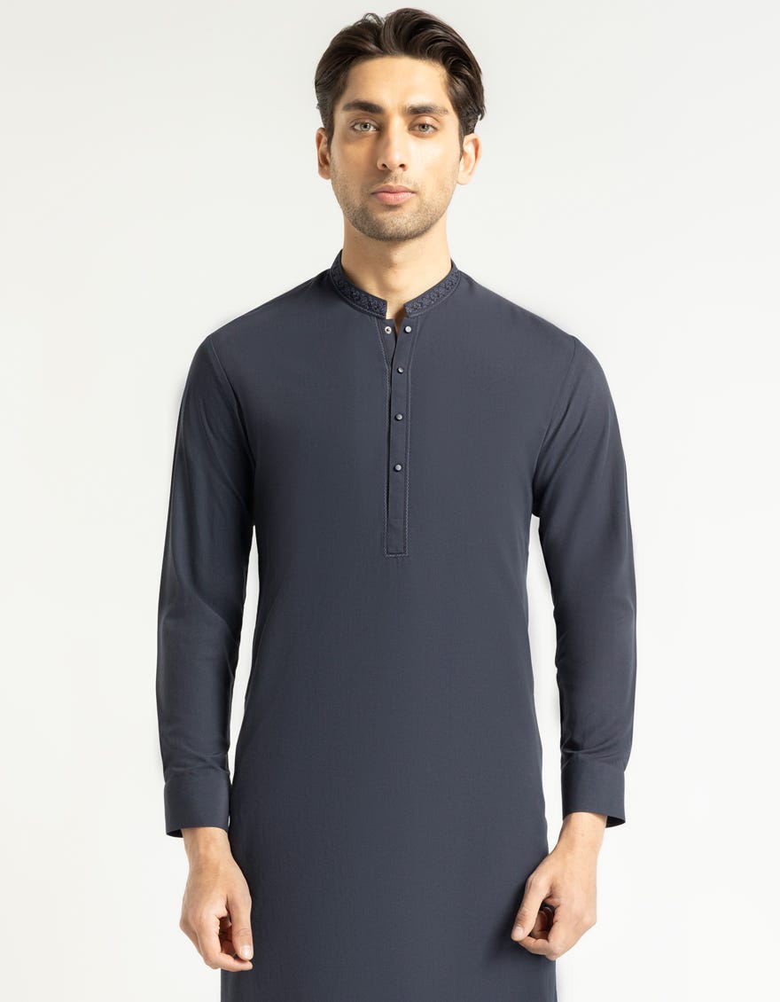 MIDNIGHT BLUE SEMI-FORMAL KAMEEZ SHALWAR